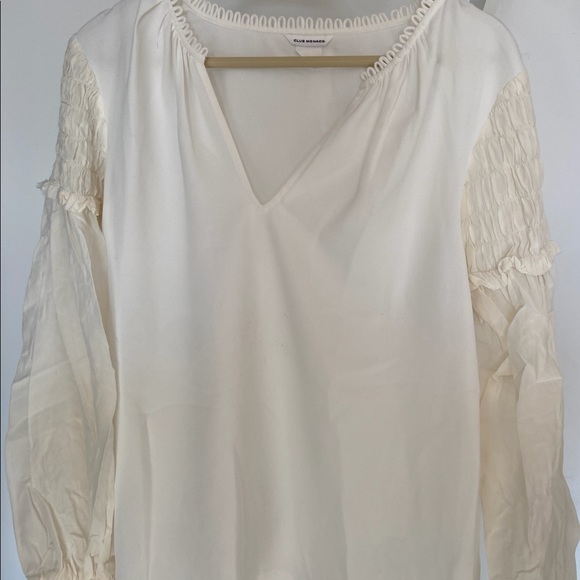 Club Monaco v-neck blouse with silk sleeves - Picture 2 of 4